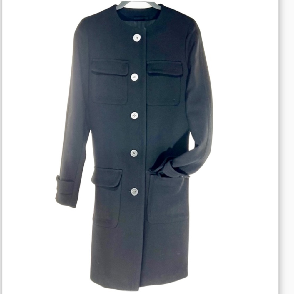 Burberry London Wool Peacoat 8 Winter Coat Jacket Black - Picture 1 of 13